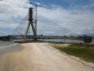 Construction of Bahia's first cable-stayed bridge in the city of Ilheús.