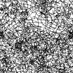 Obraz premium Black and white grunge background seamless. Abstract repeating monochrome texture. Vector chaotic pattern