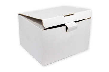 Cardboard box isolated on white background. Eco-friendly packaging.