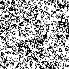 Black and white grunge background seamless. Abstract repeating monochrome texture. Vector chaotic pattern