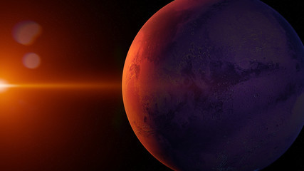 planet Mars, sunrise on the red planet © dottedyeti