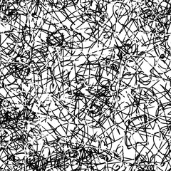 Obraz premium Black and white grunge background seamless. Abstract repeating monochrome texture. Vector chaotic pattern