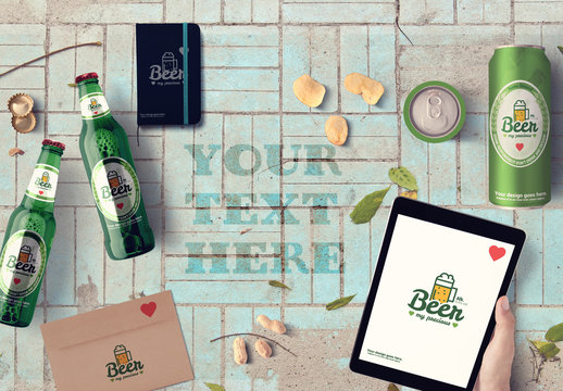 Beer Packaging and Tablet Mockup