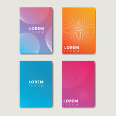 Fototapeta premium Minimal Cover design template set with abstract circles and gradient background