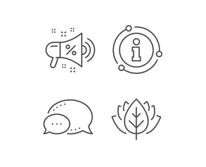 Sale megaphone line icon. Chat bubble, info sign elements. Discount shopping sign. Clearance symbol. Linear sale megaphone outline icon. Information bubble. Vector