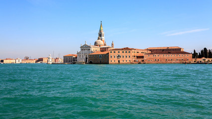 Fototapeta premium Beautiful view to Venice from the Venetian Lagoon. Italy, Europe