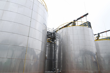 Large metal storage tanks for petroleum products