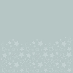 Frame with blank space for text. Border of silver stars. gray background. Vector for Christmas and New Year greeting card, banner, invitation, packaging design, illustration pattern