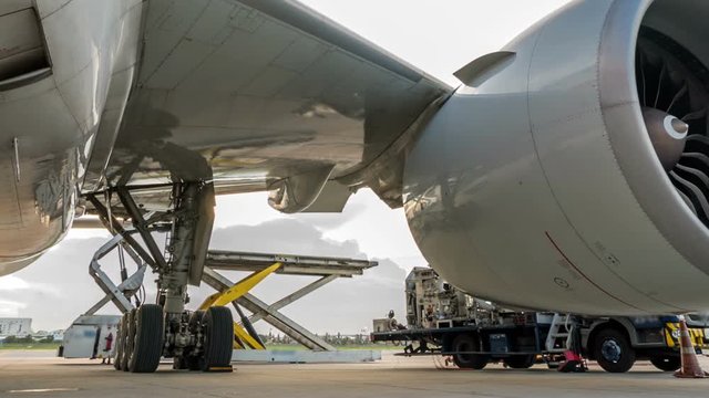 Panning load cargo for air freight logistic - Time lapse	