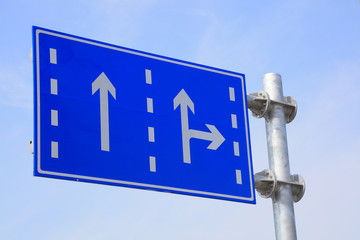 Blue traffic sign in the sky © junrong