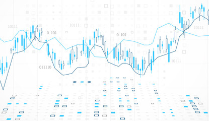 Financial trade concept. Stock market and exchange. Candle stick graph chart.