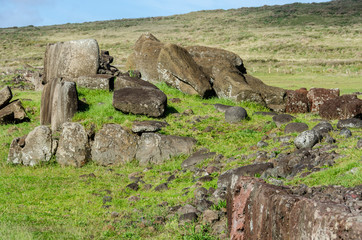 Chile - Rapa Nui or Easter Island - Vinapu - Ahu Tahira