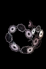 Colorful, changing effects and graphic elements of the laser show