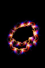 Colorful, changing effects and graphic elements of the laser show