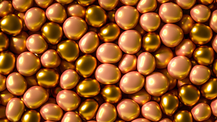 Beautiful background with beads, particles and simulation. 3d illustration, 3d rendering.