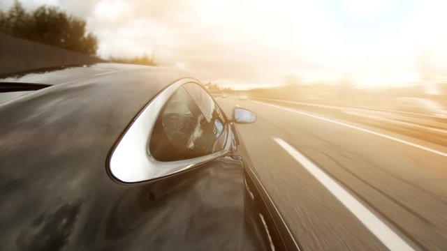Time Lapse POV View of Automobile Vehicle Moving Busy Trough Rush Hour Traffic