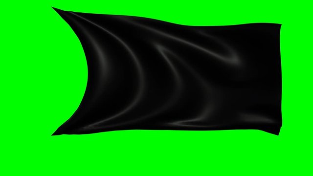Animated black flag waving in the wind, loopable footage. Png animation file with alpha channel included.