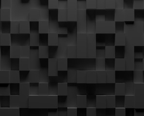 3D square background 3D panel black volumetric coub