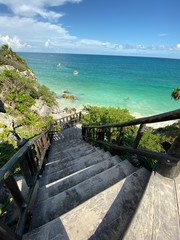 Obraz premium Escalier ruines tulum mexique