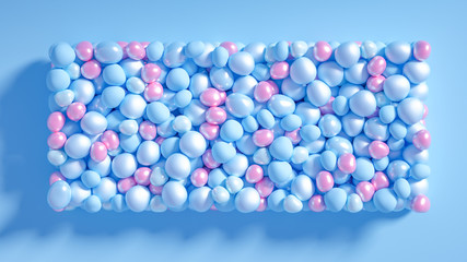 Beautiful background with beads, particles and simulation. 3d illustration, 3d rendering.