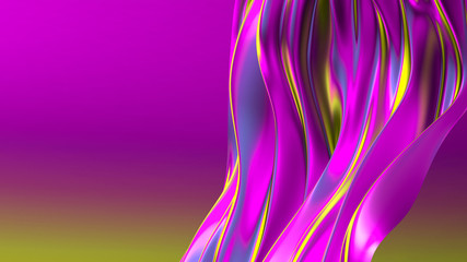 Beautiful luxury elegant backdrop with silk fabric drapery. 3d illustration, 3d rendering.