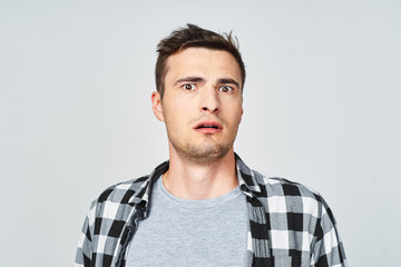 portrait of young man isolated on white background