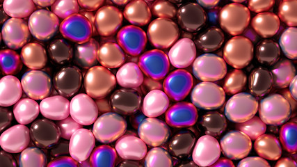 Beautiful background with beads, particles and simulation. 3d illustration, 3d rendering.