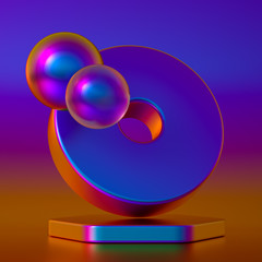 Beautiful background with geometric shape. 3d illustration, 3d rendering.