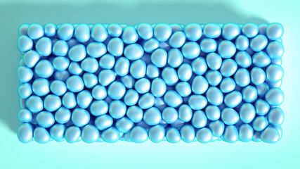 Beautiful background with beads, particles and simulation. 3d illustration, 3d rendering.