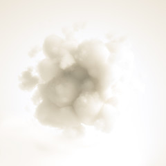 Cloud isolated, steam, smoke. 3d illustration, 3d rendering.