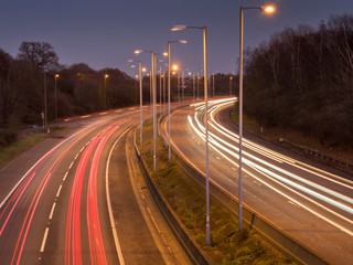 UK, England, Motorway A3 dusk