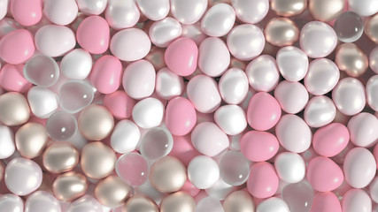 Beautiful background with beads, particles and simulation. 3d illustration, 3d rendering.