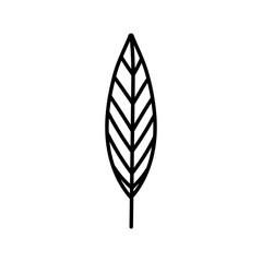 leaf foliage botanical nature icon design thick line