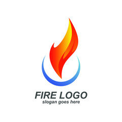 Fire Illustration Logo Design Vector