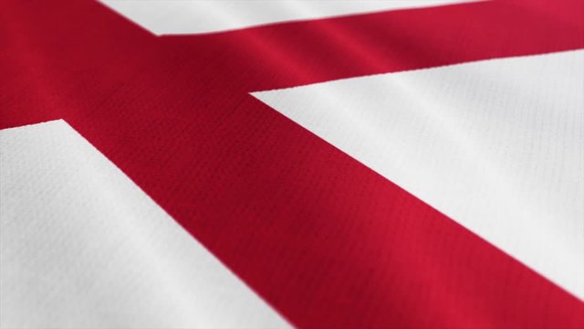 USA State Alabama flag is waving 3D rendering.