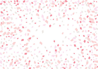 Festive color rectangle confetti background. Abstract frame confetti texture for holiday, postcard, poster, website, carnivals, birthday and children's parties. Cover confetti mock-up. Wedding card