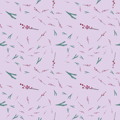 Cute gouache winter seamless pattern. 2020 new year