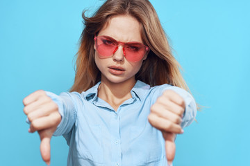 young woman with glasses