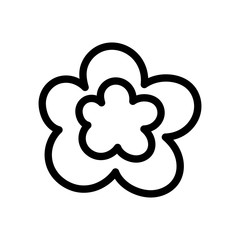 flower nature decoration ornament icon thick line