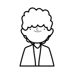 wedding groom man cartoon character in suit portrait thick line