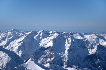 Fototapeta na wymiar Montañas en Les Deux Alps en Francia