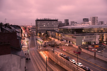 Panoramic view of the city of Nantes in France