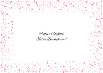 Festive color round confetti background. Abstract frame confetti texture for holiday, postcard, poster, website, carnivals, birthday and children's parties. Cover confetti mock-up. Wedding card layout