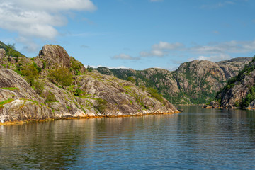 Lysefjord sea mountain fjord view, Norway.