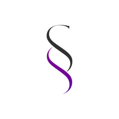 Obraz premium SS Modern Letter Logo Design, business corporate identity concept. Stock Vector illustration isolated on white background.