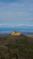 Fototapeta na wymiar A portrait of the Hohenzollern castle in natural light 
