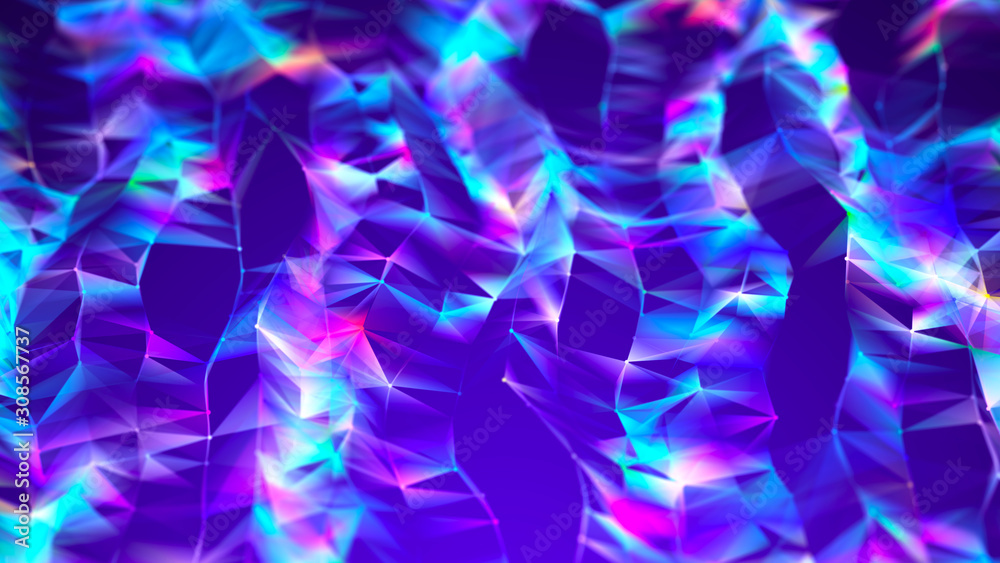 Aufkleber Visualization musical sounds. Abstract technology background. Artificial intelligence. Science background. Big data visualization. 3D rendering.