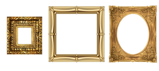 antique isolated golden frame pictures