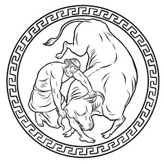 Cretan Bull. 12 Labours of Hercules Heracles