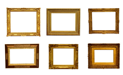 antique isolated golden frame pictures